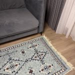 Бавовняний двосторонній килим AM 007 BLUE AQUA