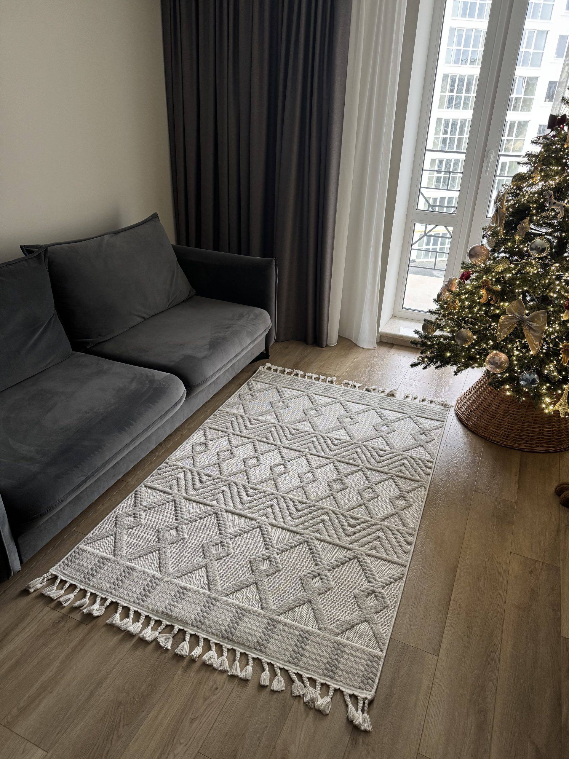 Рельєфна модель з середнім ворсом 3298A CREAM L.GREY