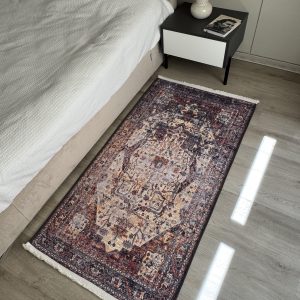 Безворсовий антиковзаючий килим з шенілу "Імперський Бордо"