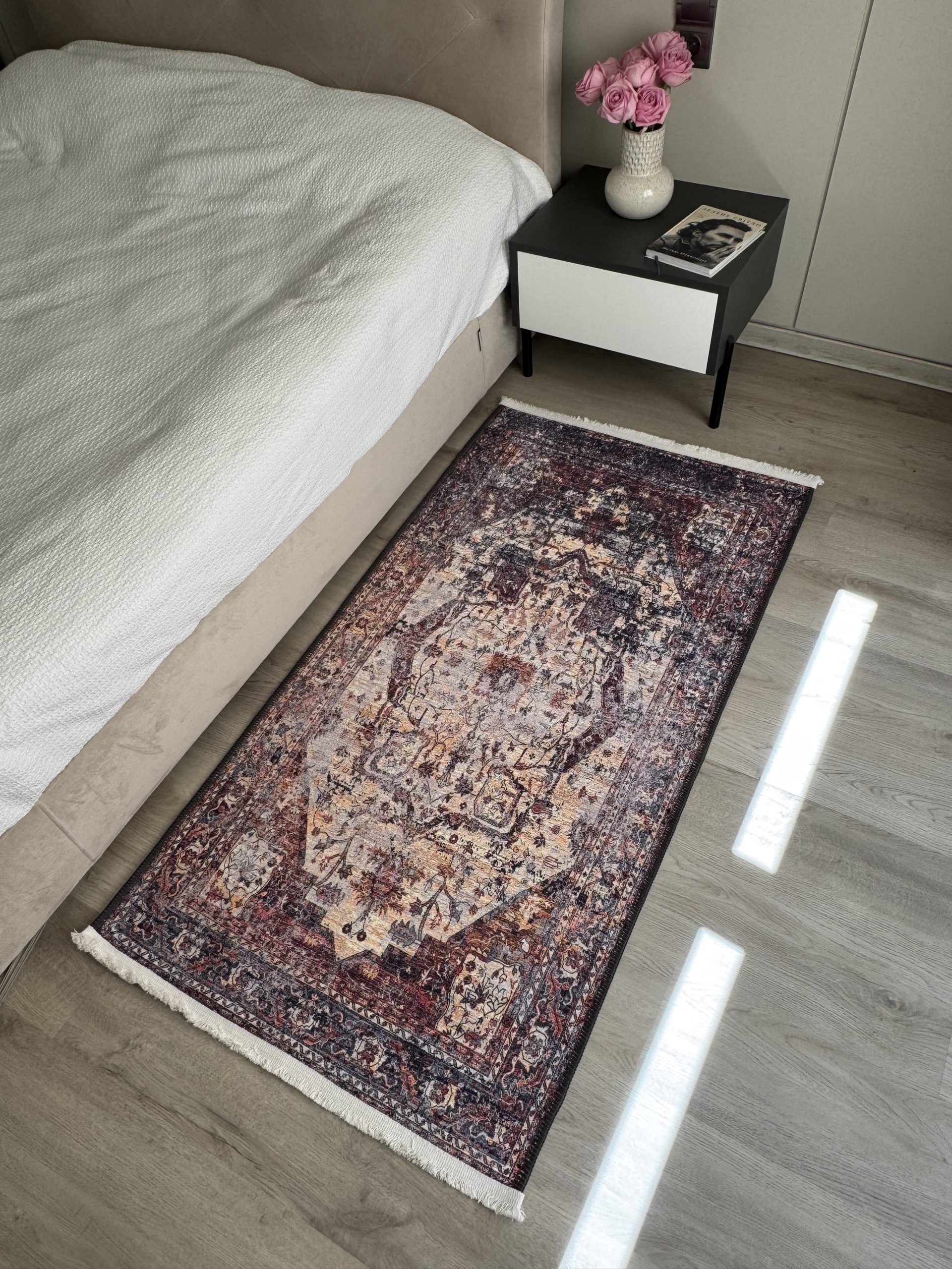 Безворсовий антиковзаючий килим з шенілу “Імперський Бордо”