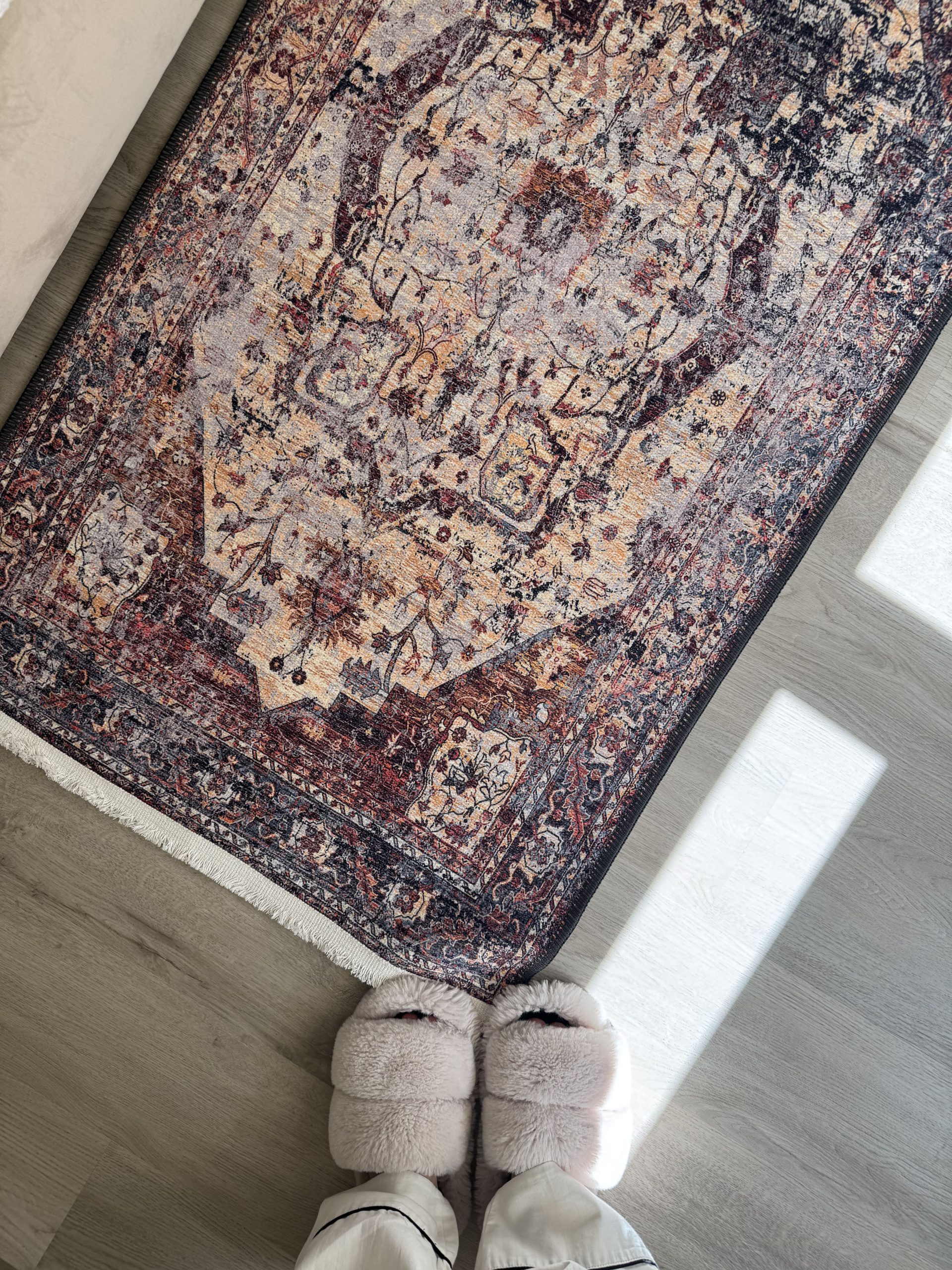 Безворсовий антиковзаючий килим з шенілу “Імперський Бордо”