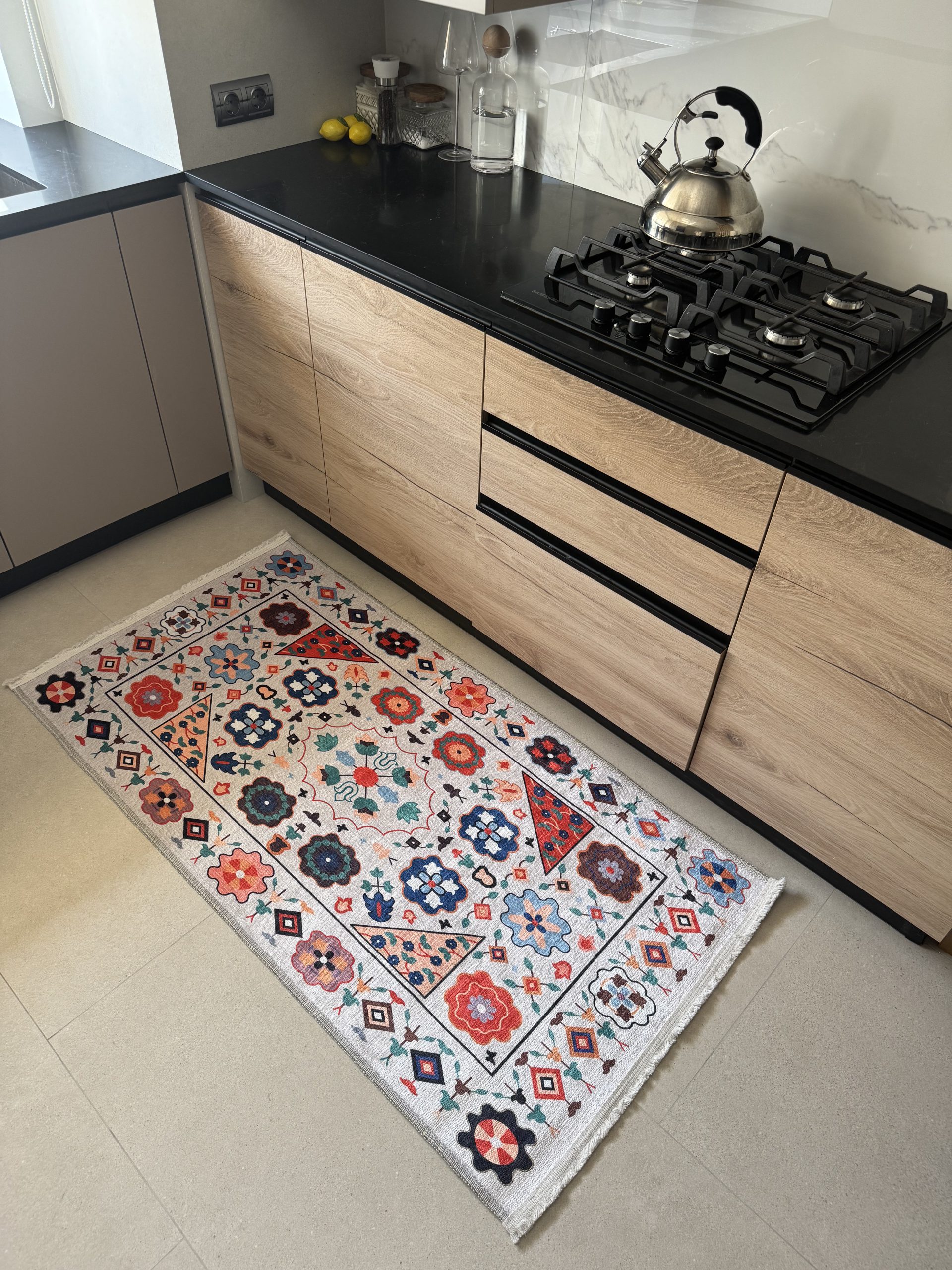 Безворсовий антиковзаючий килим з шенілу “Квіткова Мозаїка”
