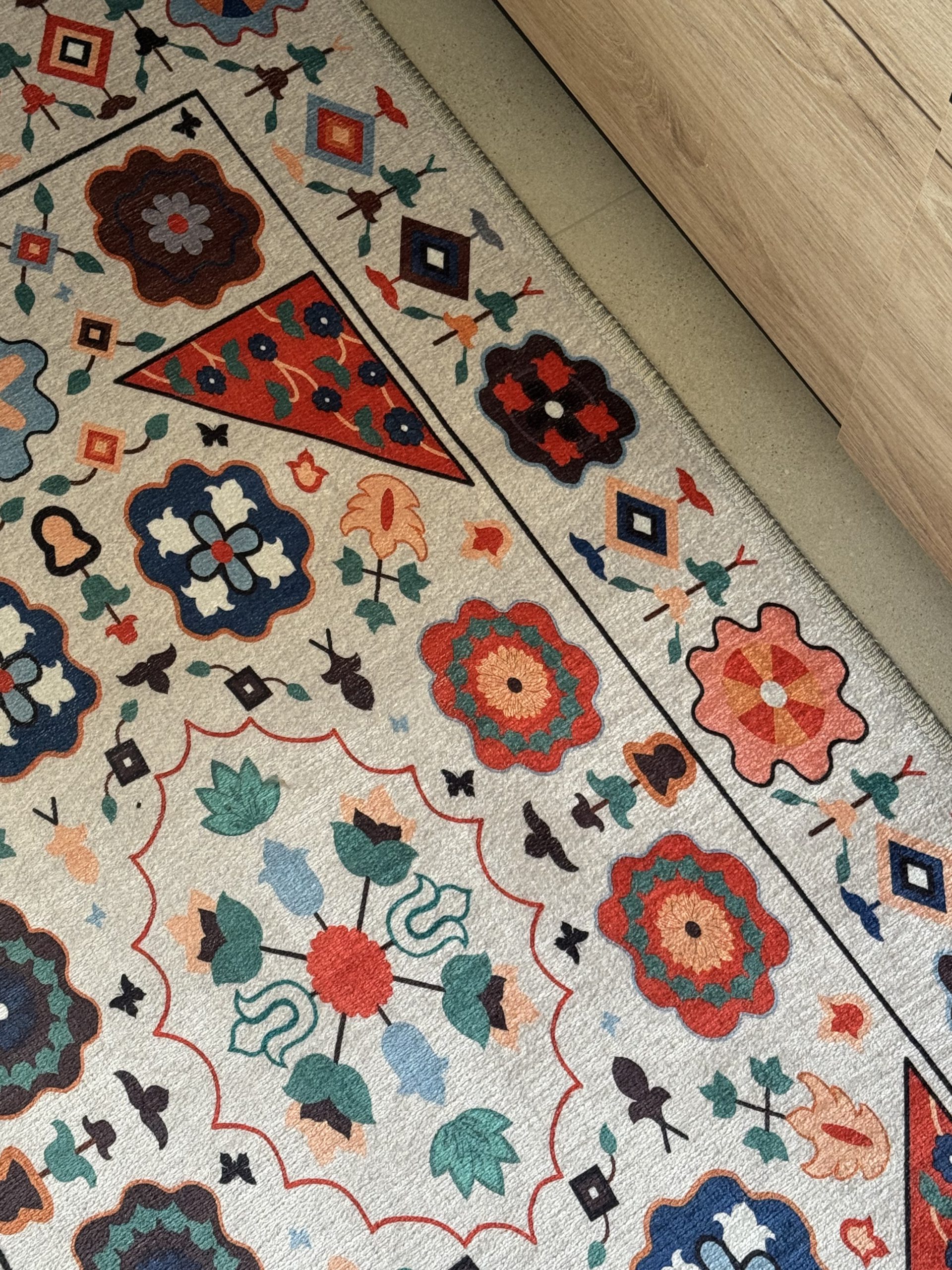 Безворсовий антиковзаючий килим з шенілу “Квіткова Мозаїка”