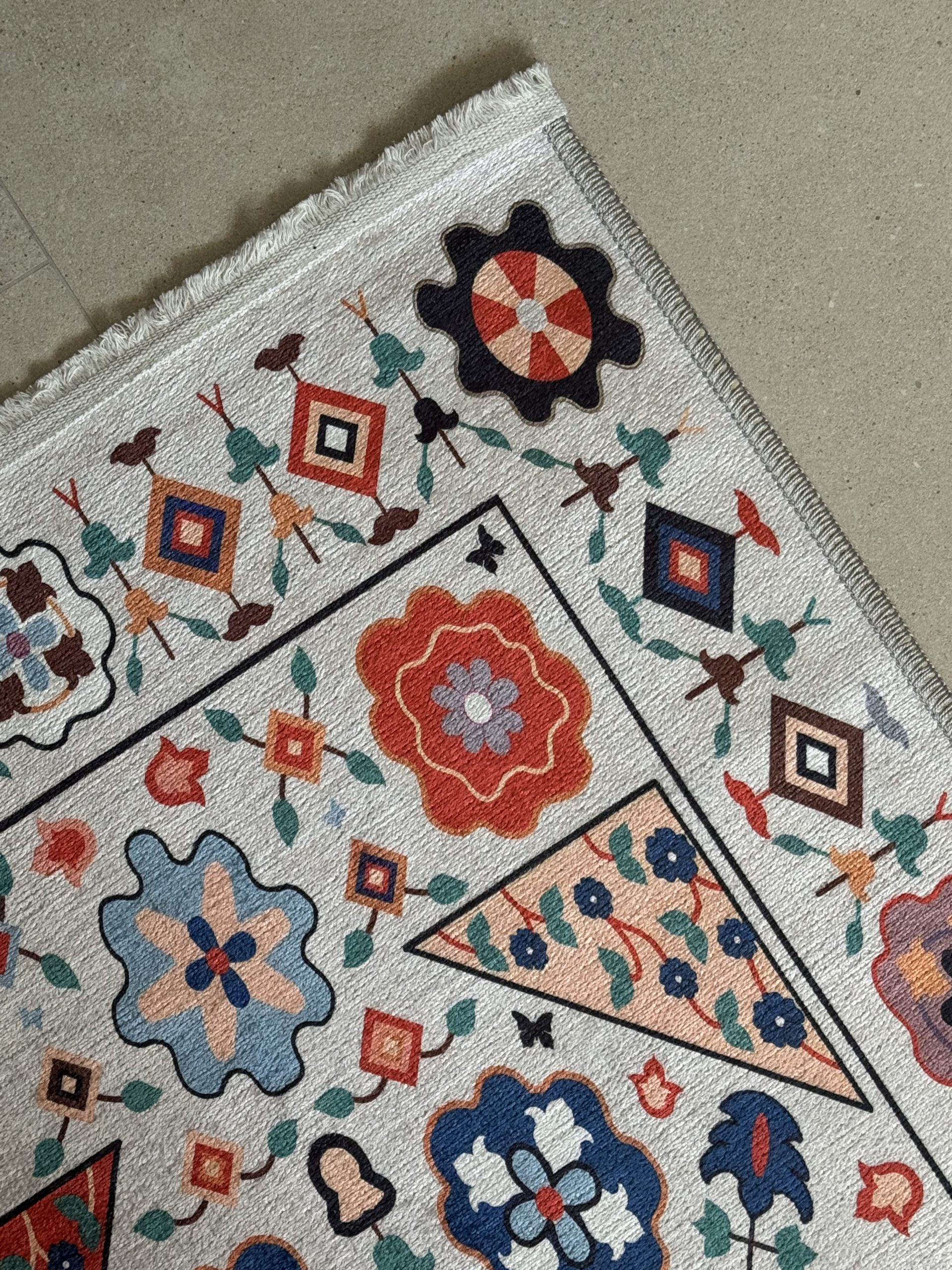 Безворсовий антиковзаючий килим з шенілу “Квіткова Мозаїка”