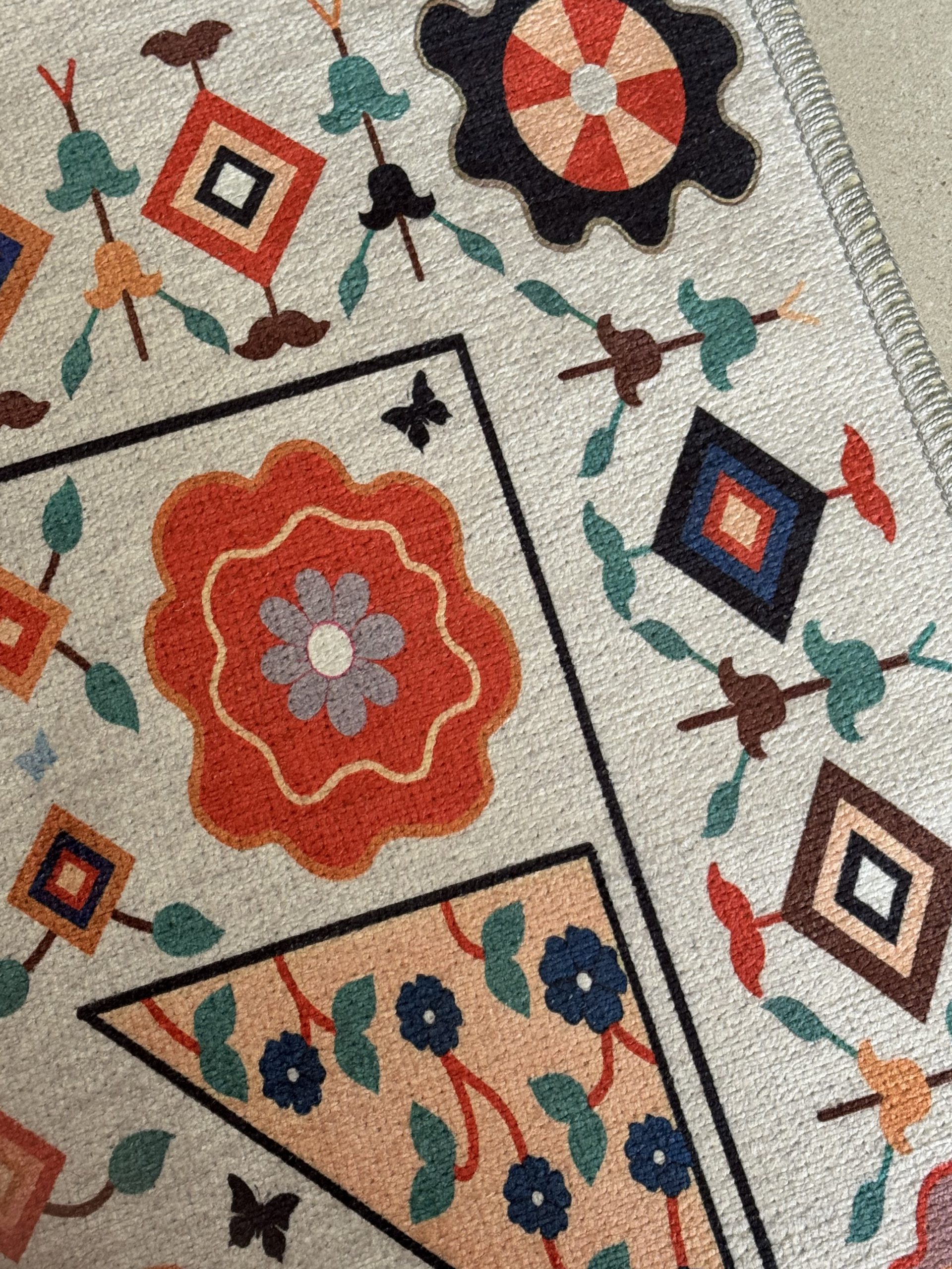 Безворсовий антиковзаючий килим з шенілу “Квіткова Мозаїка”