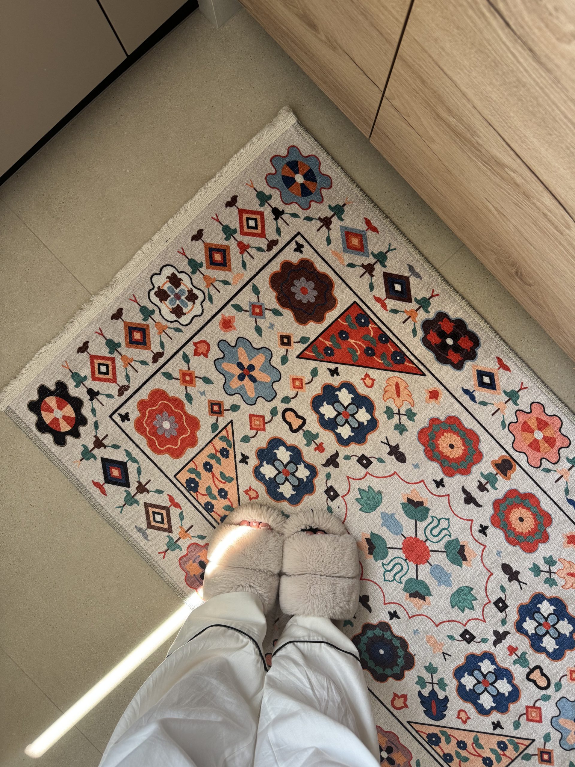 Безворсовий антиковзаючий килим з шенілу “Квіткова Мозаїка”