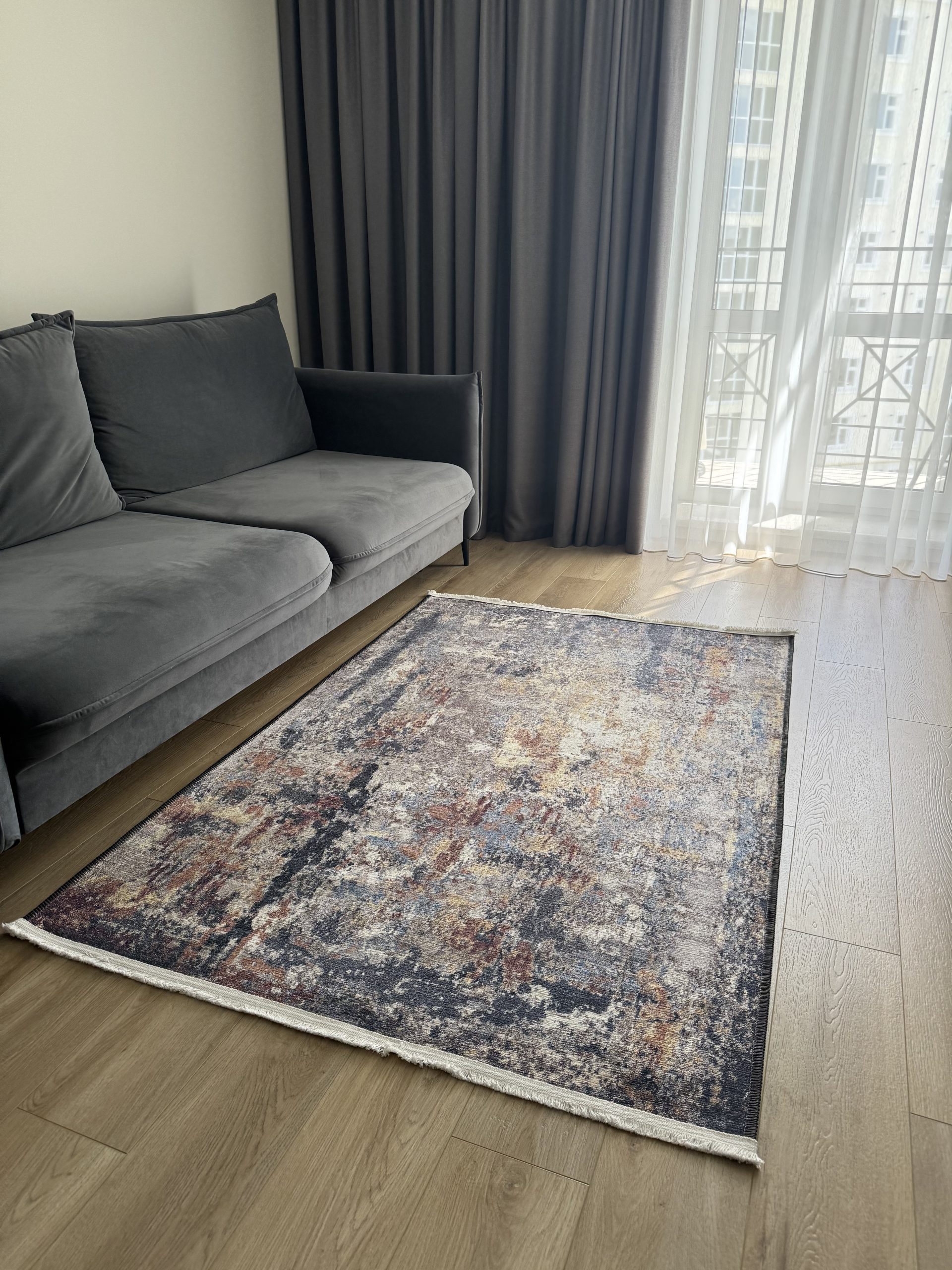 Безворсовий антиковзаючий килим з шенілу “Абстракція”